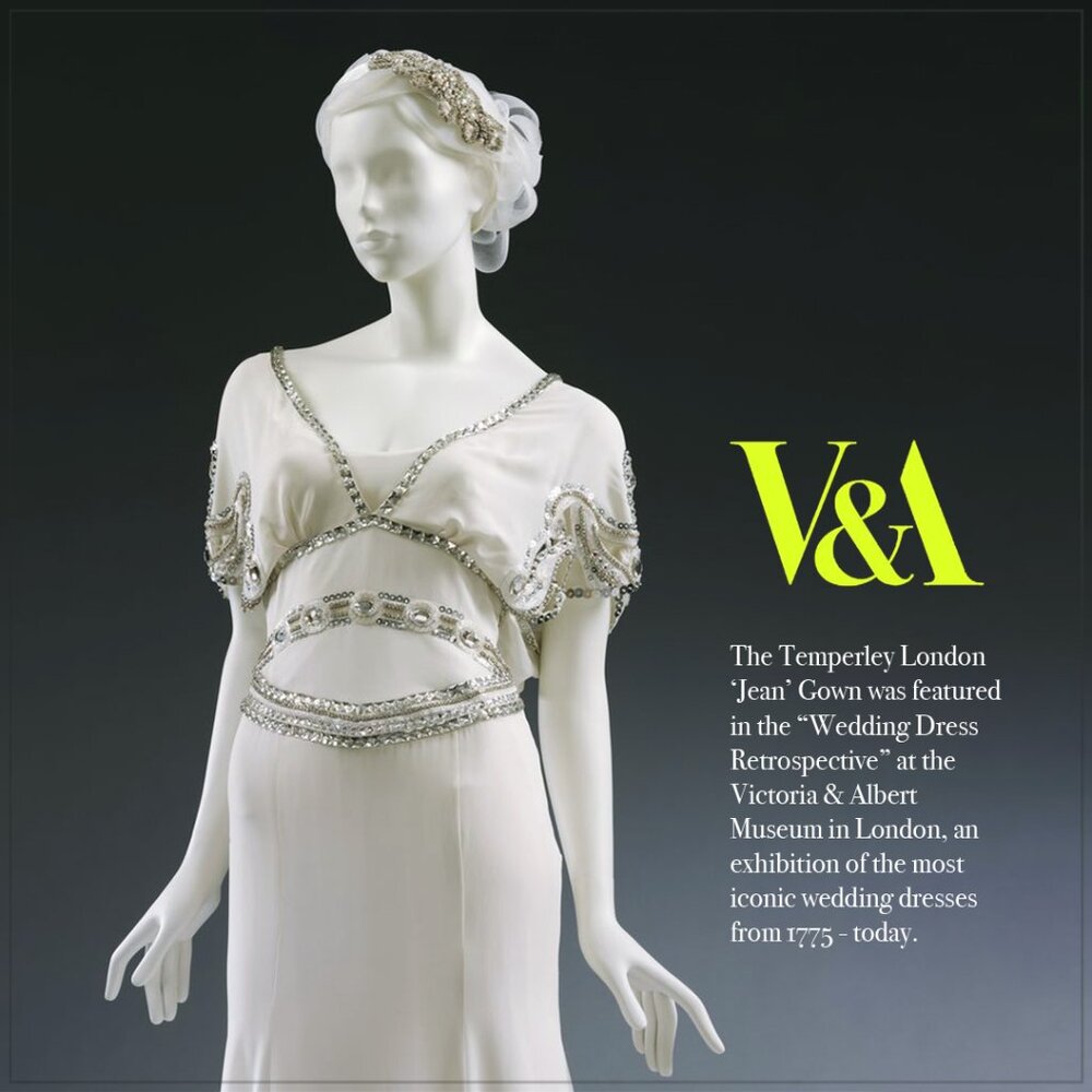 $6900 Temperley London Jean Crystal Embellished Art Deco Runway Bridal Gown - Picture 6 of 16